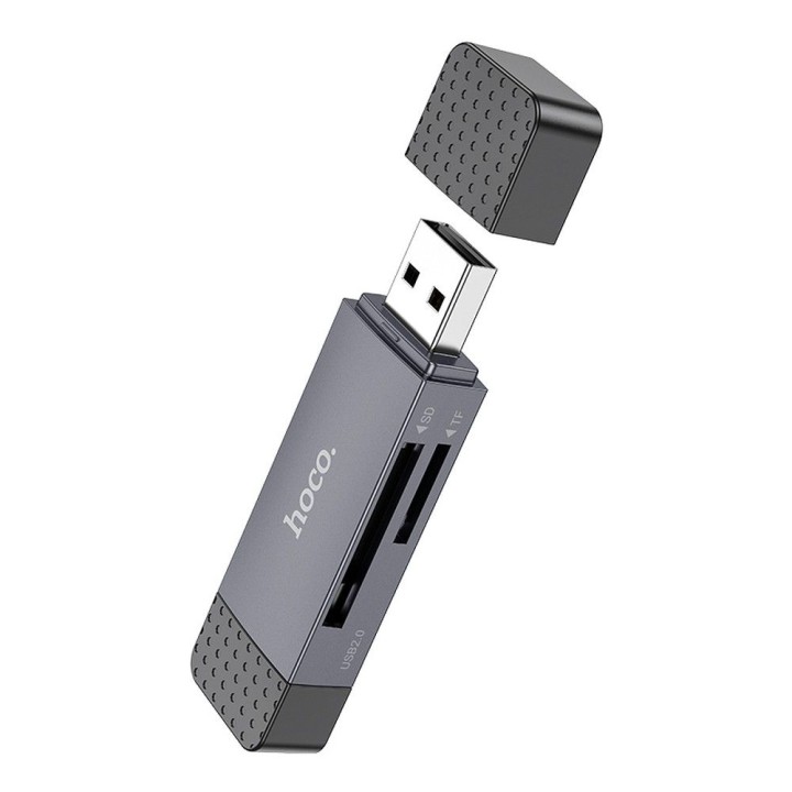 Card reader SD / TF Hoco USB A / USB C 2.0 HB45 grey