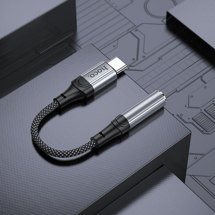 Adapter AUX USB C do Jack 3,5 mm Hoco 0,12 m LS36 czarny