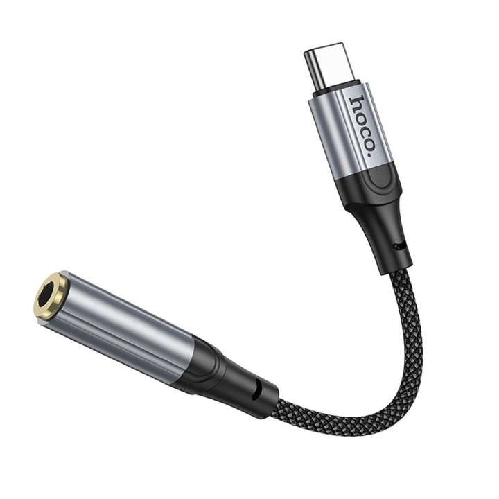 Адаптер AUX USB C – Jack 3,5 mm Hoco 0,12 m LS36 чорний