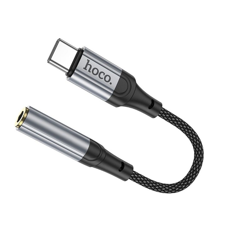 Adapter AUX USB C to Jack 3,5 mm Hoco 0,12 m LS36 black