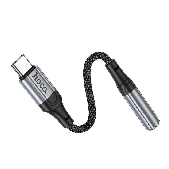 Адаптер AUX USB C – Jack 3,5 mm Hoco 0,12 m LS36 чорний
