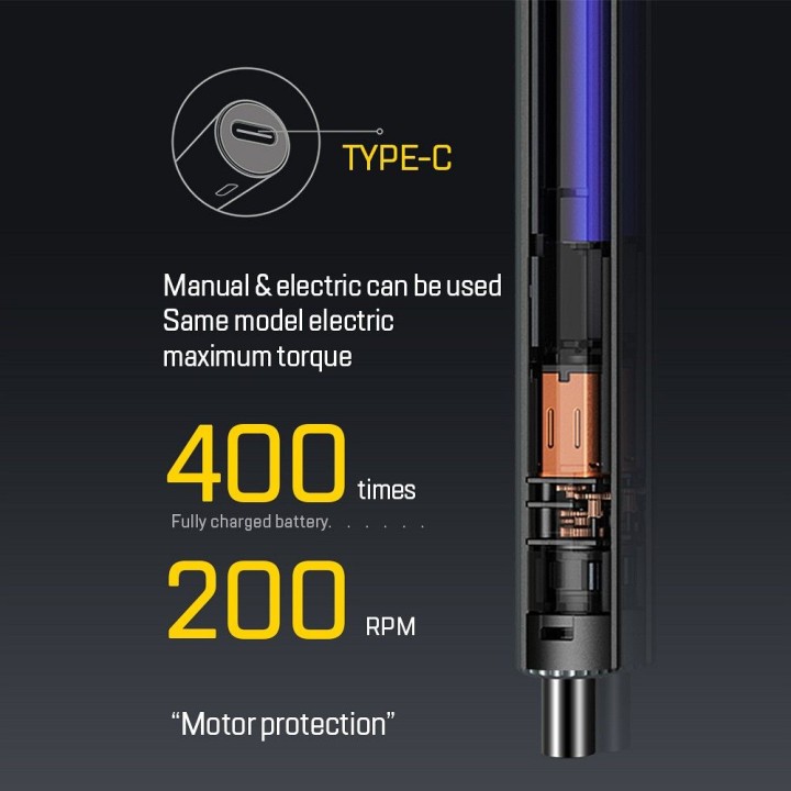 UF-TOOLS - electric screwdriver N20 with interchangeable bits and magnetizer 58-in-1