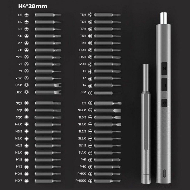 UF-TOOLS - electric screwdriver with interchangeable bits, magnetizer and manual screwdriver 57-in-1
