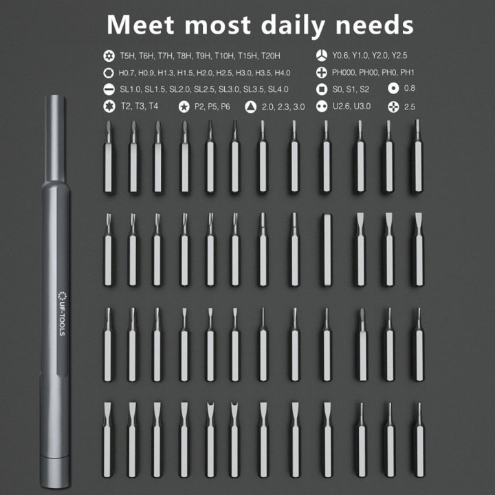 UF-TOOLS - precision screwdriver with interchangeable bits 48-in-1