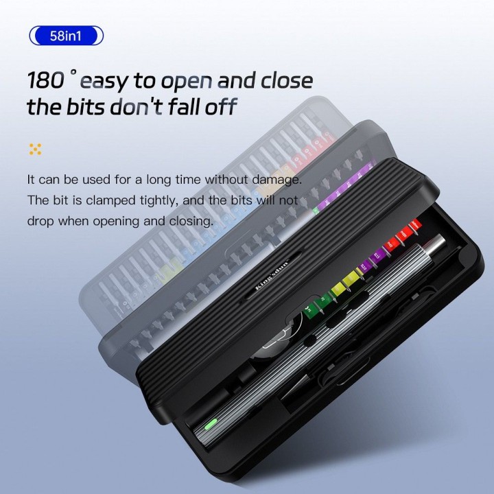 UF-TOOLS - electric screwdriver N20 with interchangeable bits and magnetizer 58-in-1
