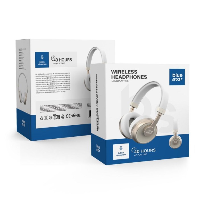 Wireless on-ear headphones Blue Star BH02 white
