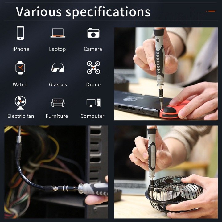 UF-TOOLS - precision screwdriver with interchangeable bits 130-in-1