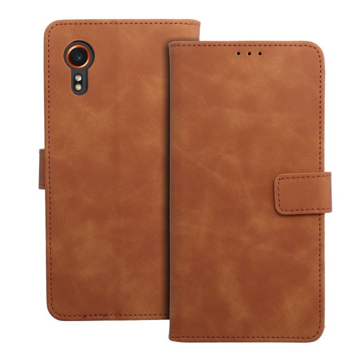 Etui z klapką na Samsung Xcover 7 Tender Book brązowe