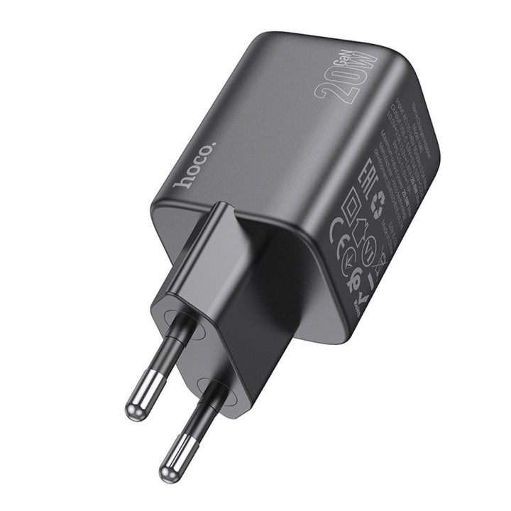 Wall charger for phone Hoco USB C QC PD 20W N40 black