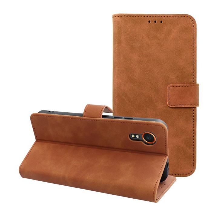 Etui z klapką na Samsung Xcover 7 Tender Book brązowe