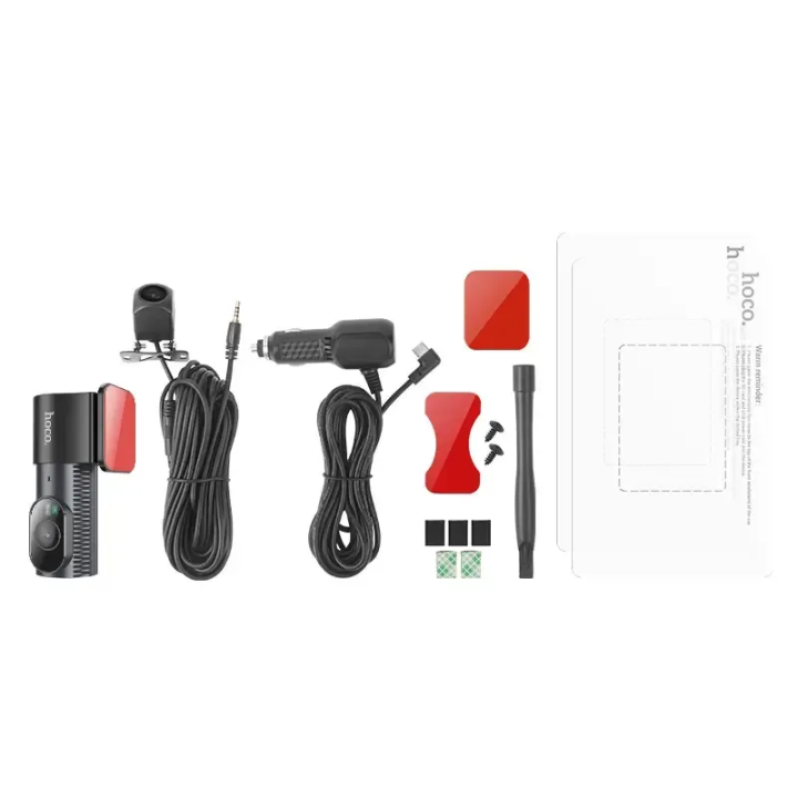 Car camera Hoco with display 1,47" 2K + rear camera 720P/25fps DV8 black