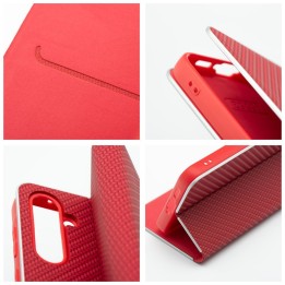 Flip case for Samsung A55 5G Luna Book Carbon red