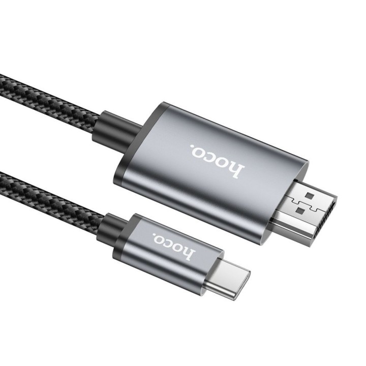 Кабель USB C для HDMI Hoco 4K 30Hz 2 m UA27 сталевий сірий