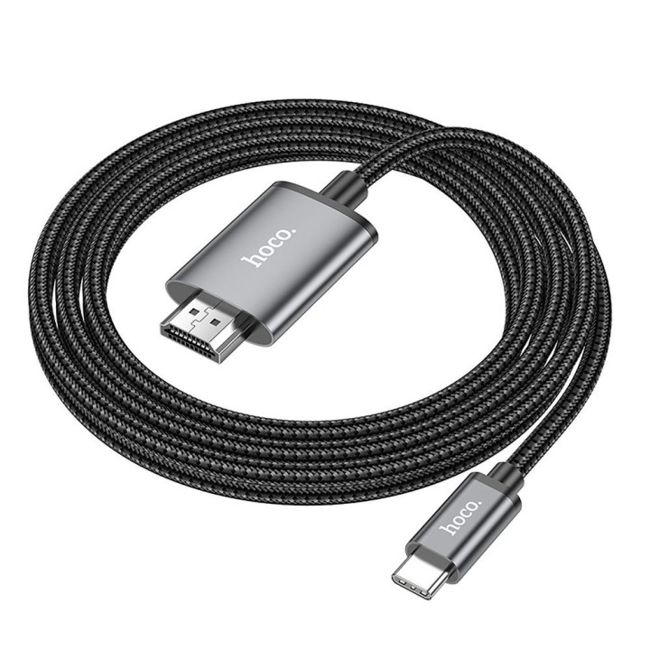 Кабель USB C для HDMI Hoco 4K 30Hz 2 m UA27 сталевий сірий