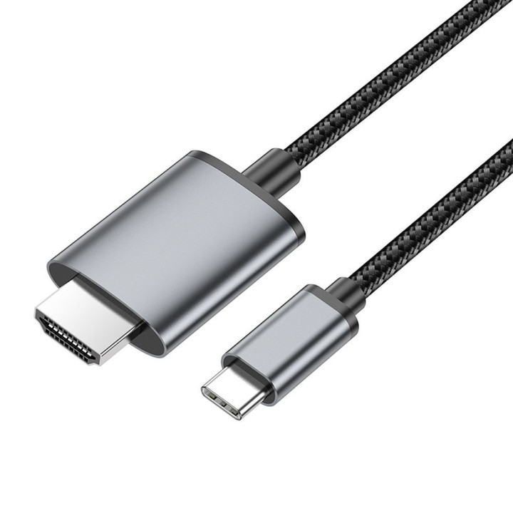 Кабель USB C для HDMI Hoco 4K 30Hz 2 m UA27 сталевий сірий
