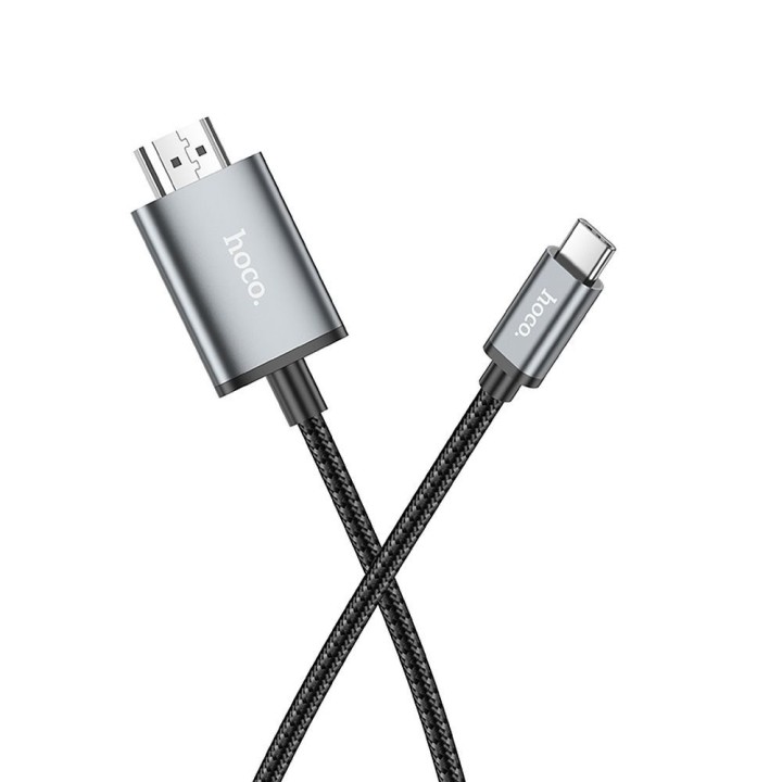 Cable USB C for HDMI Hoco 4K 30Hz 2 m UA27 steel grey