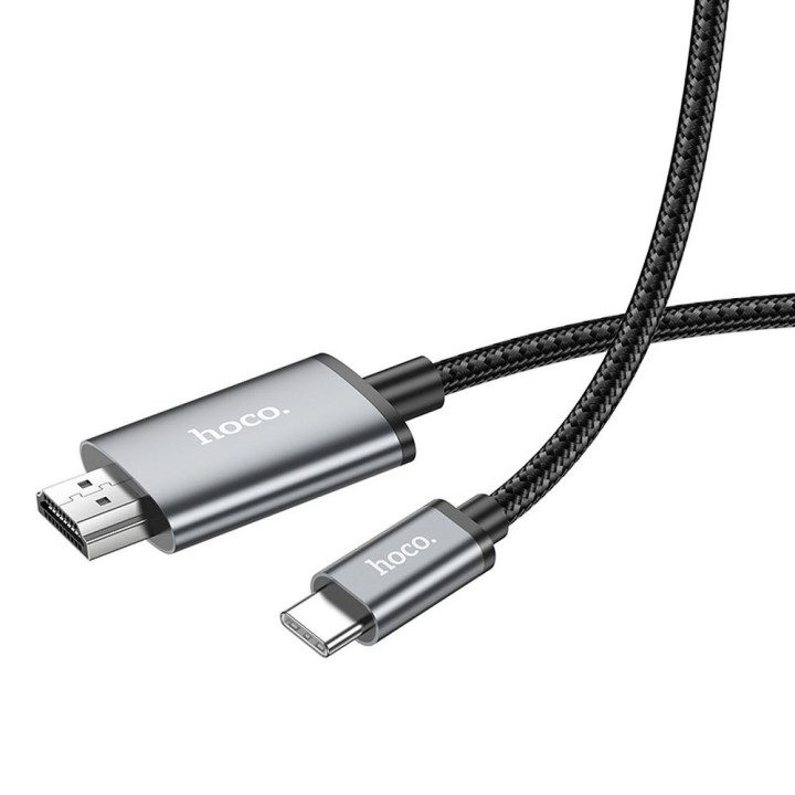 Cable USB C for HDMI Hoco 4K 30Hz 2 m UA27 steel grey