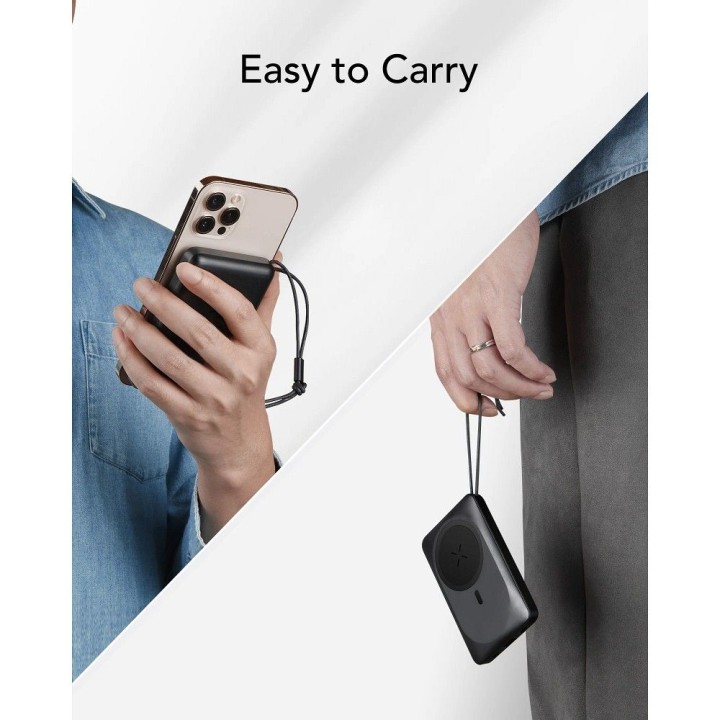 Powerbank zgodny z MagSafe Veger MagOn (VP1151 / W1151) PD QC3.0 2A 20W 10000 mAh z ładowaniem indukcyjnym czarny 0INT