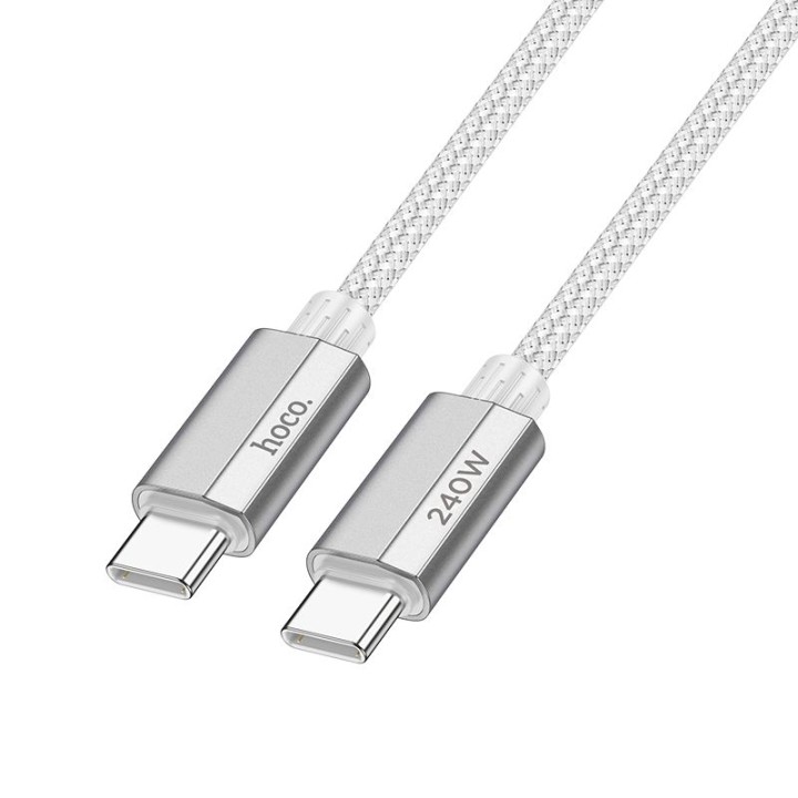 Кабель USB-C – USB-C Hoco QC3.0 PD 5A 240W 1,8 m U134 сірий