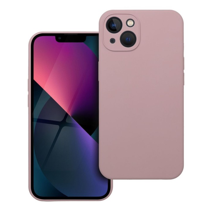 Etui na iPhone 13 Silicone 2mm (camera protection) pudrowy róż