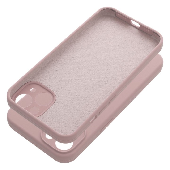 Чохол для iPhone 13 Silicone 2mm (camera protection) пудрово-рожевий