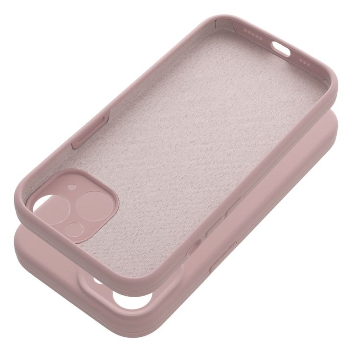 Case for iPhone 15 Silicone 2mm (camera protection) powder pink