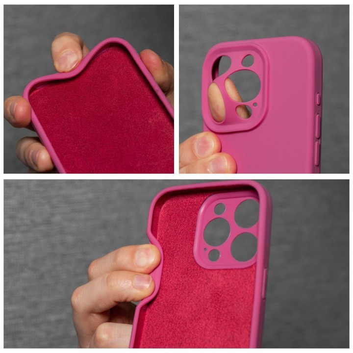 Etui na iPhone 15 Silicone 2mm (camera protection) różowe