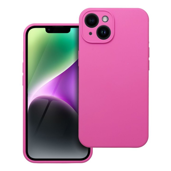 Etui na iPhone 14 Silicone 2mm (camera protection) różowe