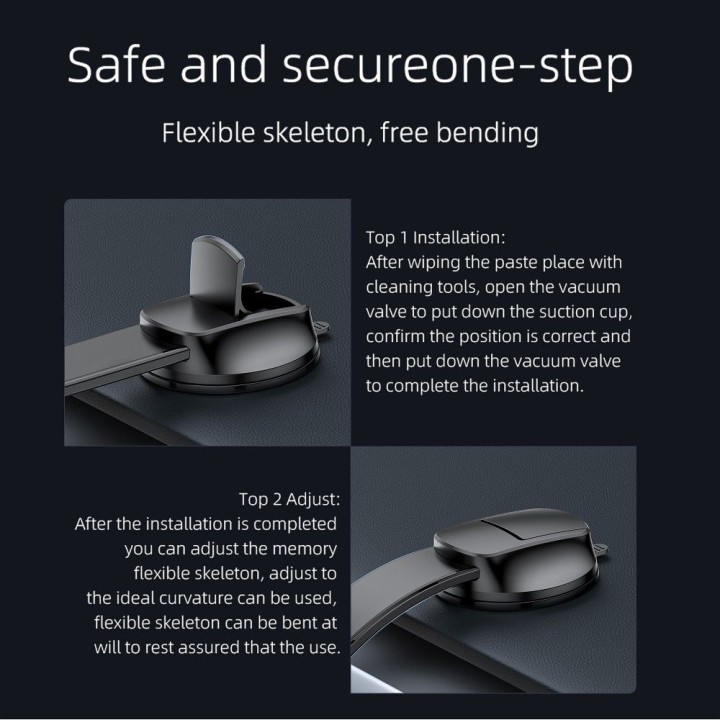 Phone holder for car magnetic Forcell F-Grip MagFlex for windscreen / dashboard / air vent black