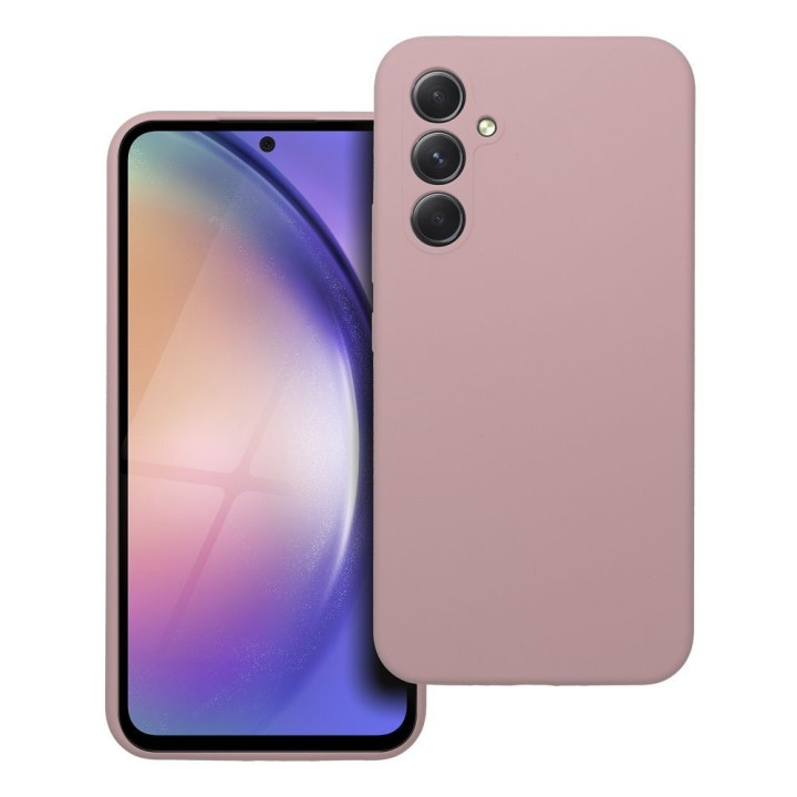 Чохол для Samsung A54 5G Silicone 2mm (camera protection) пудрово-рожевий