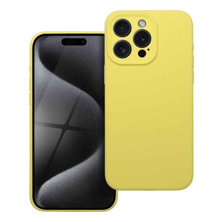 Чохол для iPhone 15 PRO MAX Silicone 2mm (camera protection) жовтий