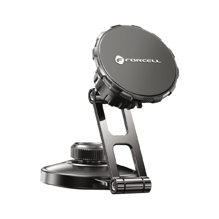Phone holder for car magnetic Forcell F-Grip IronSecure for windscreen / dashboard black