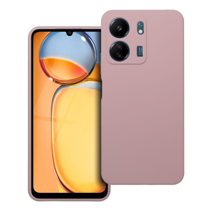 Чохол для Xiaomi Redmi 13C Silicone 2mm (camera protection) пудрово-рожевий