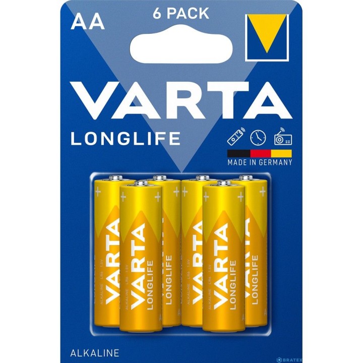 VARTA лужна батарейка R6 (AA) Longlife 6 шт