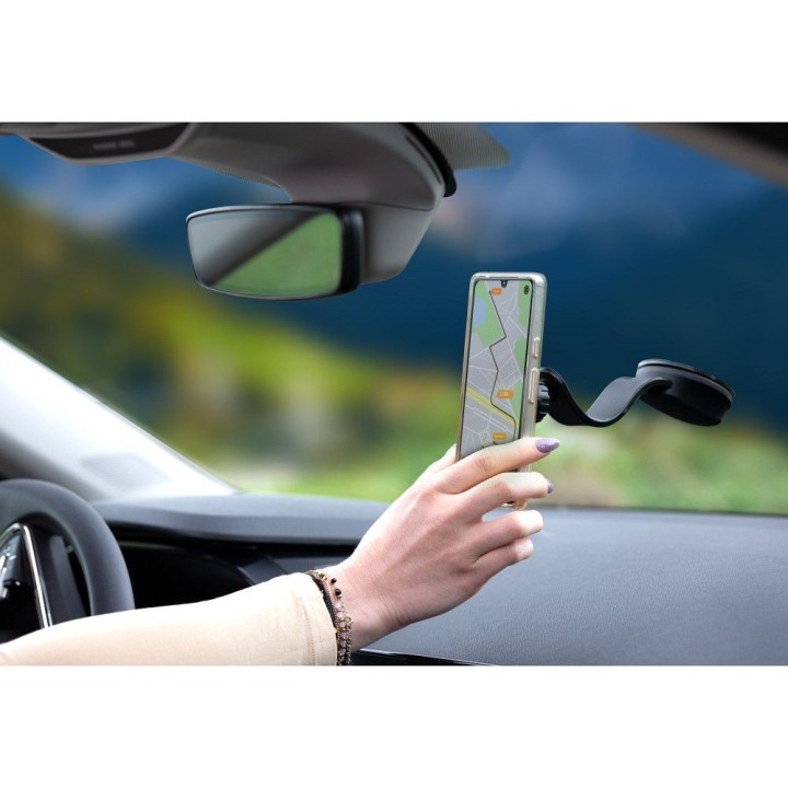 Тримач для телефону для автомобіля магнітний Forcell F-Grip MagFlex для скла / приладової панелі / решітки чорний