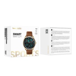 Смарт-годинник Hoco 1,43" AMOLED IP67 з функцією дзвінків Y22 кольору золотий шампань