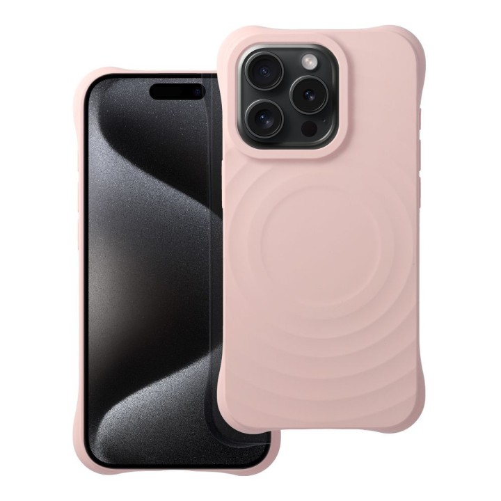 Etui na iPhone 15 PRO Silicone Zephyr Mag Cover zgodny z MagSafe różowe