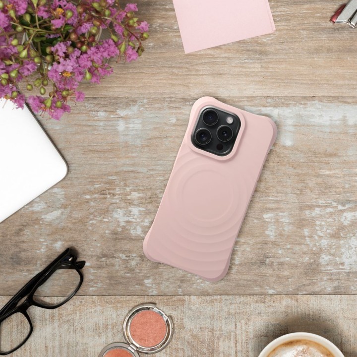 Etui na iPhone 15 PRO Silicone Zephyr Mag Cover zgodny z MagSafe różowe