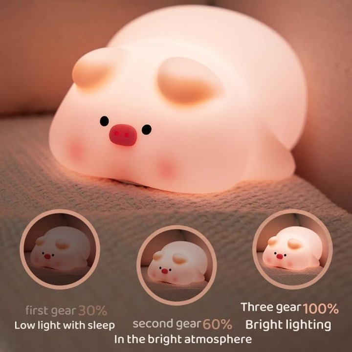 Night lamp piglet Art Deco touch