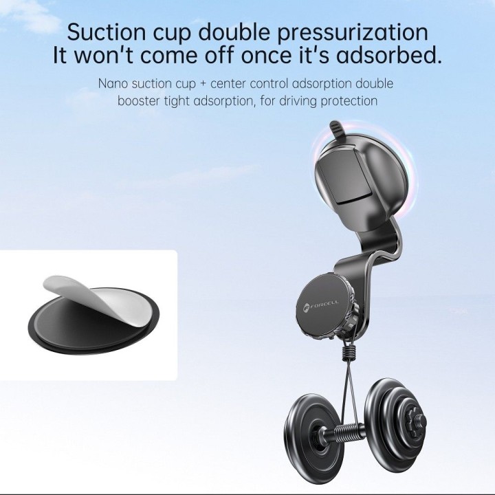 Magnetic car phone holder Forcell F-Grip MagFlex for windshield / dashboard / air vent black