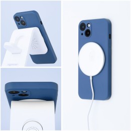 Case for iPhone 16 PRO MAX Silicone Mag Cover MagSafe compatible (camera protection) blue