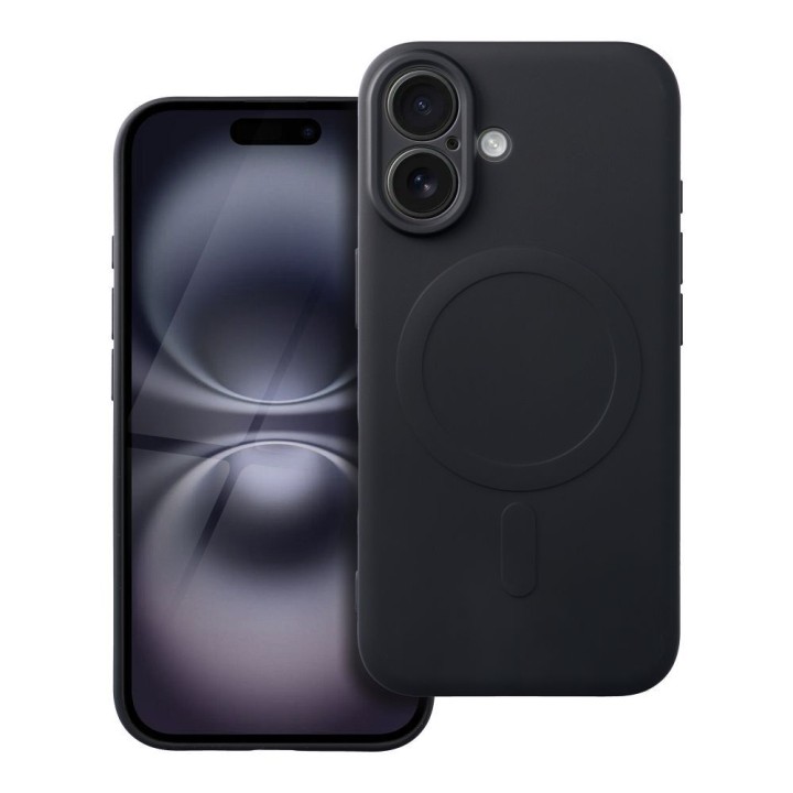 Case for iPhone 16 Silicone Mag Cover MagSafe compatible (camera protection) black