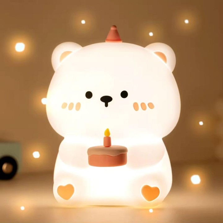 Night lamp birthday teddy bear Art Deco touch
