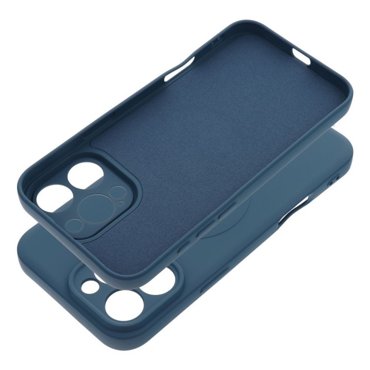 Case for iPhone 16 PRO MAX Silicone Mag Cover MagSafe compatible (camera protection) blue