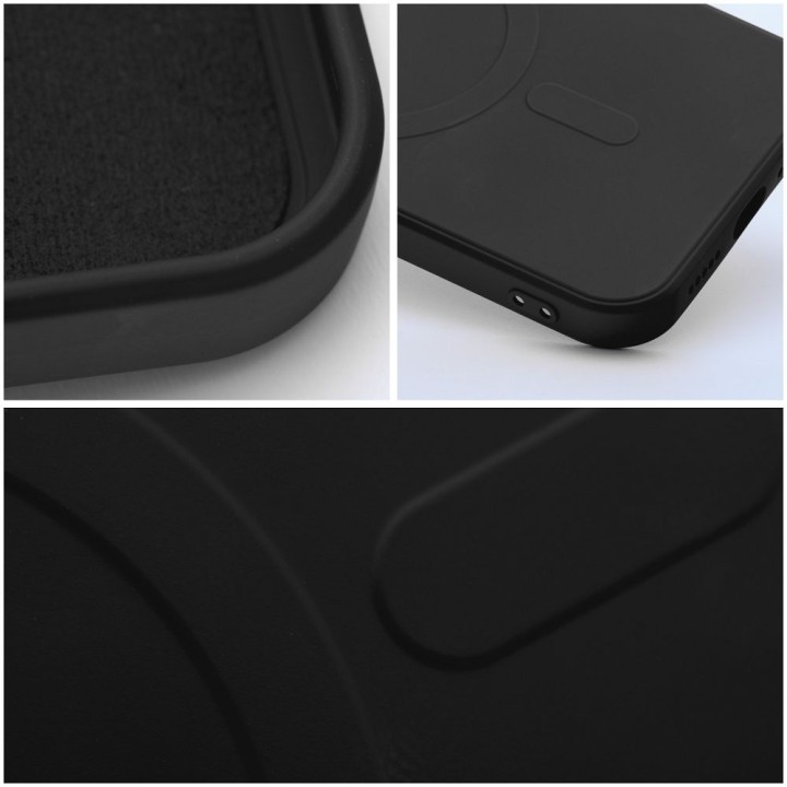 Case for iPhone 16 Silicone Mag Cover MagSafe compatible (camera protection) black