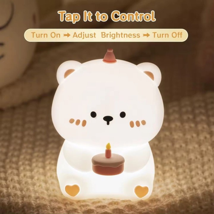 Night lamp birthday teddy bear Art Deco touch