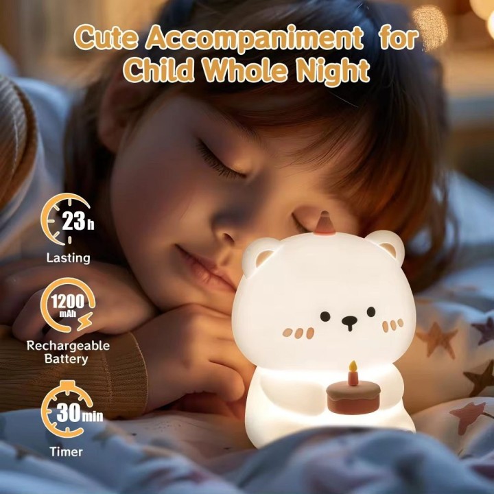 Night lamp birthday teddy bear Art Deco touch