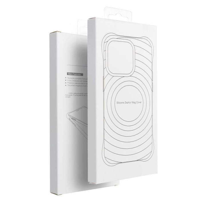 Чехол для iPhone 16 Silicone Zephyr Mag Cover совместимый с MagSafe белый