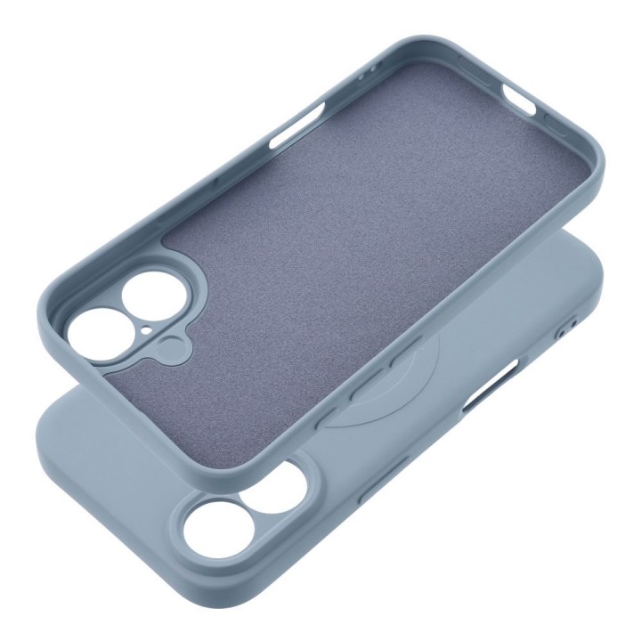 Case for iPhone 16 Silicone Mag Cover MagSafe compatible (camera protection) light blue