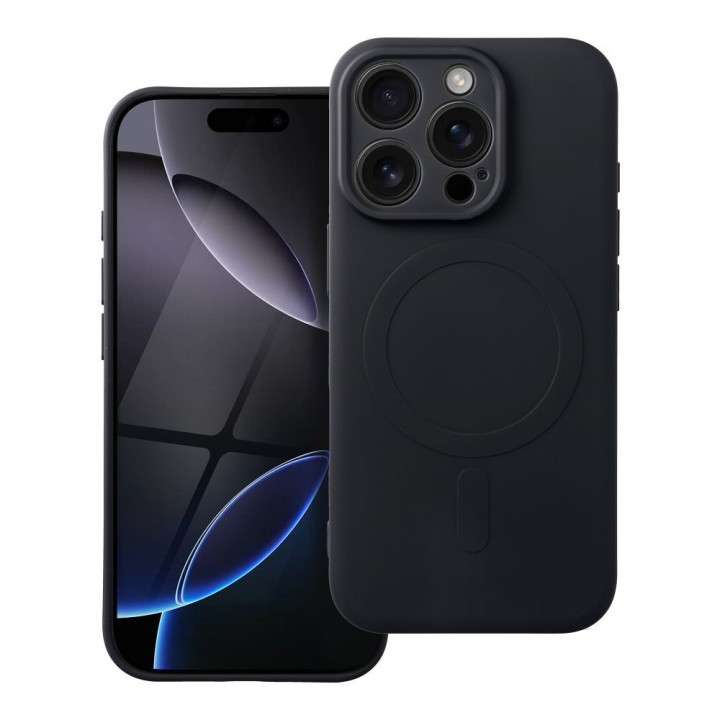 Чохол для iPhone 16 PRO Silicone Mag Cover сумісний з MagSafe (camera protection) чорний